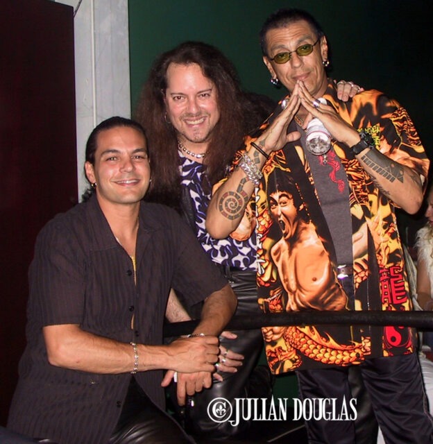 Fred Coury of Cinderella & I hanging out with Randy Castillo of Ozzy Osbourne, at the Cat Club. June 2010.