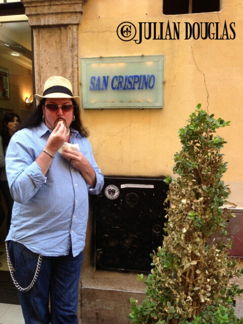 Here I am enjoying the incredible gelato. By my pose you can see I've had too much already ;)
