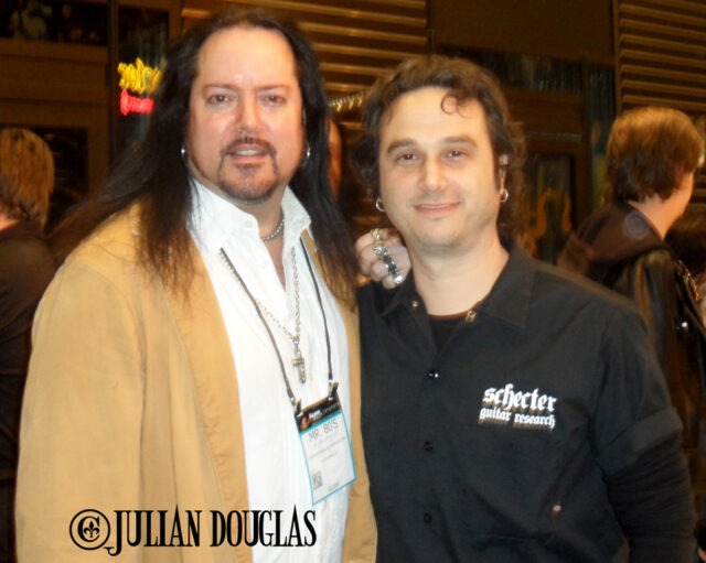 Schecter Guitars, Executive VP, Marc LaCorte and I on Day #1 of NAMM, January 22nd, 2015.