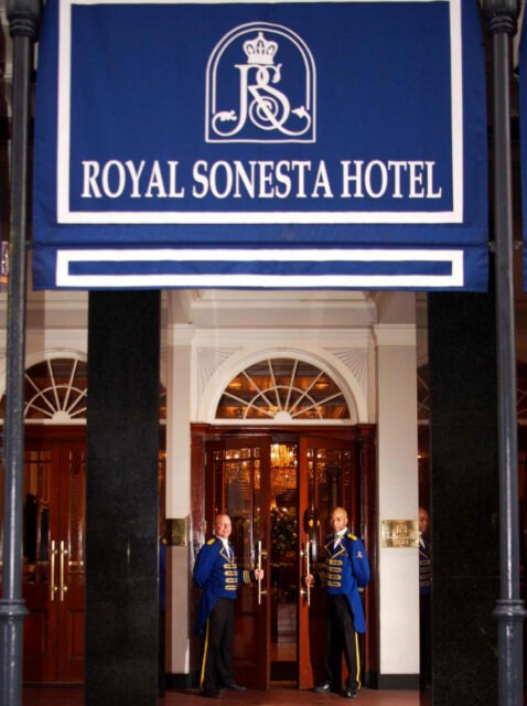 The Bourbon Street entrance to the Royal Sonesta (photo courtesy of Royal Sonesta).