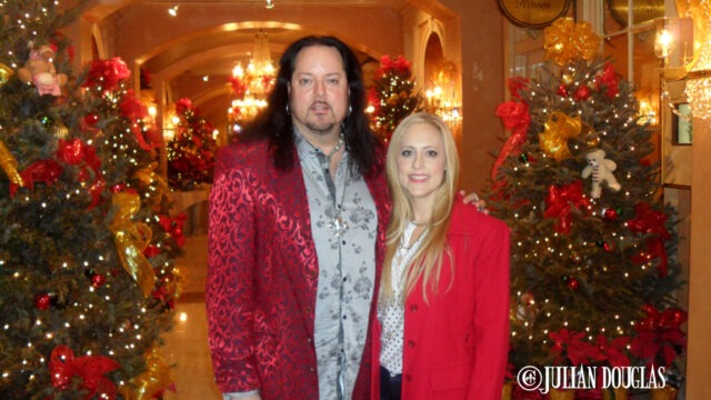 My wife Nicole and I in the lobby of the Royal Sonesta on Christmas Eve.