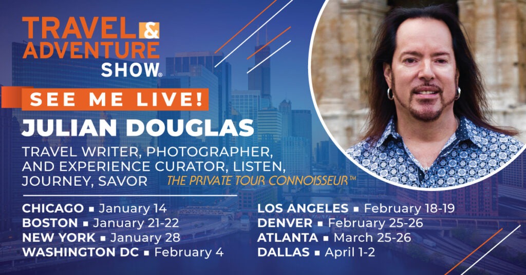 See Julian Douglas live at select Travel & Adventure Show dates